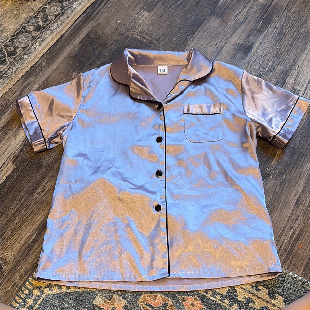 Womans Periwinkle silk pajama set